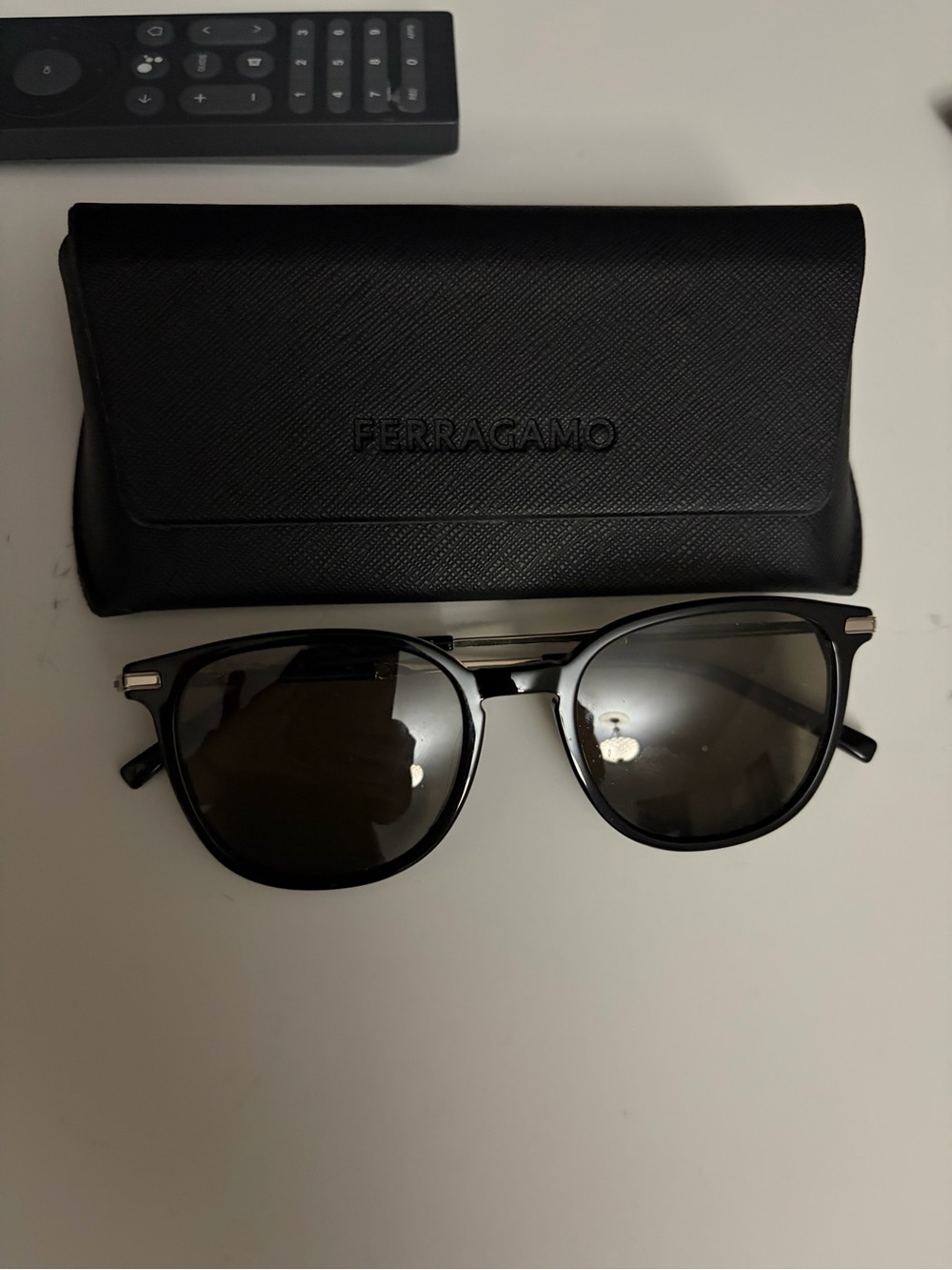 Salvatore Ferragamo Black Sunglasses with Black Case